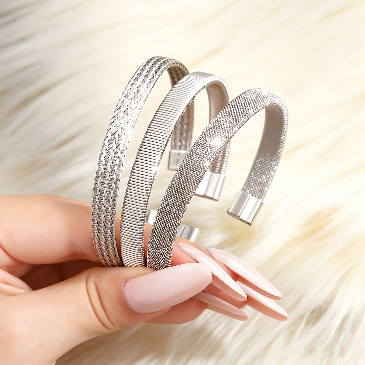 Women's Stainless Steel Vintage Open Bangle Bracelet